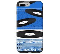 Carcasa para iPhone 7 Plus/8 Plus Disco de Vinilo Flotante Retro Tocadiscos Azul Minimalista Arte