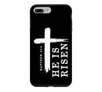 Carcasa para iPhone 7 Plus/8 Plus Diseño de Cruz de Evangelio Cristiano He Is Risen Back Print
