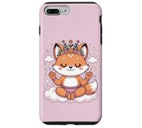 Carcasa para iPhone 7 Plus/8 Plus Diseño de Mandala en Postura de Loto para atención Plena, Lindo Zorro de Yoga
