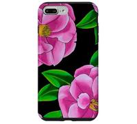 Carcasa para iPhone 7 Plus/8 Plus Diseño Floral de Camelia Rosa con patrón de Flores Fucsia