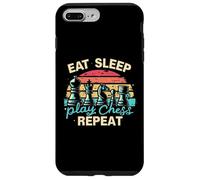Carcasa para iPhone 7 Plus/8 Plus Divertida Camiseta Eat Sleep Play Chess Repeat para un Jugador de ajedrez