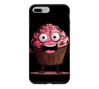 Carcasa para iPhone 7 Plus/8 Plus Divertida Cara de Magdalena Rosa para los Amantes de los Cupcakes y Magdalenas