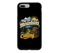 Carcasa para iPhone 7 Plus/8 Plus Divertida Mochila de Senderismo The Mountains Are Calling Pines Trees