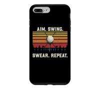 Carcasa para iPhone 7 Plus/8 Plus Divertido Juego de Palabras del Equipo de Golf con el Objetivo del Swing jurar Repetir Golf Retro