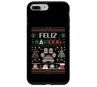 Carcasa para iPhone 7 Plus/8 Plus Divertido Juego de Palabras para dueño de Perro de Navidad - Feliz Navidog Ugly Christmas