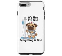 Carcasa para iPhone 7 Plus/8 Plus Divertido Pug Enfermera Humor Estresado RN Cita Amante de los Perros