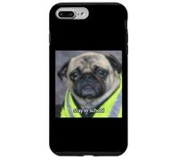 Carcasa para iPhone 7 Plus/8 Plus Divertido Triste Pug Meme Trabajo Humor Foto Borrosa