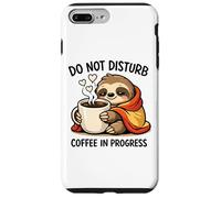 Carcasa para iPhone 7 Plus/8 Plus Do Not Disturb Coffee Sloth Cute Funny Morning Mood Tees