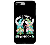 Carcasa para iPhone 7 Plus/8 Plus Don`t Worry Be Hoppy with Cute Bunny Ears and Easter GNOME