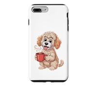 Carcasa para iPhone 7 Plus/8 Plus Doodle Coffee Club Goldendoodle Pet Lover Café y garabatos