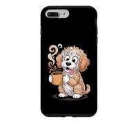 Carcasa para iPhone 7 Plus/8 Plus Doodle Coffee Club Goldendoodle Pet Lover Café y garabatos