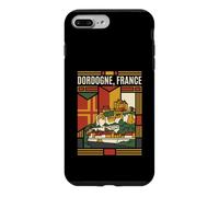 Carcasa para iPhone 7 Plus/8 Plus Dordogne France Flag Castillos Vintage Travel Graphic
