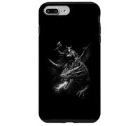 Carcasa para iPhone 7 Plus/8 Plus Dragón de fantasía de Fuego Oscuro con Jinete Vikingo Femenino