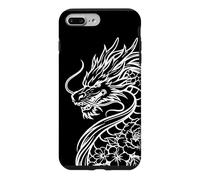 Carcasa para iPhone 7 Plus/8 Plus Dragón Flores Línea Arte Minimalista Blanco Splash