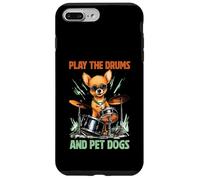 Carcasa para iPhone 7 Plus/8 Plus Drummer Dog Play The Drums Perro Mascota Percusión Tambores Percusión