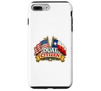 Carcasa para iPhone 7 Plus/8 Plus Dual Citizen Texas American Flag Patriotic Funny Pride