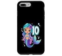 Carcasa para iPhone 7 Plus/8 Plus Dulce Sirena 10 Cumpleaños Niña Fiesta Bajo El Agua
