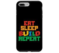 Carcasa para iPhone 7 Plus/8 Plus Eat Sleep Build Repeat Block Building Brick Builder