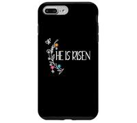 Carcasa para iPhone 7 Plus/8 Plus Él es resucitado Jesús Cristiano Feliz Pascua Lindas Margaritas Florales