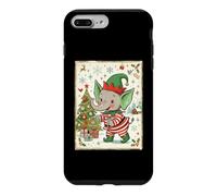 Carcasa para iPhone 7 Plus/8 Plus Elefante Santa's Elf Christmas Tree Presents Retro Holiday