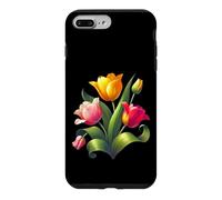 Carcasa para iPhone 7 Plus/8 Plus Elegante Ramo De Tulipanes Rosado Rojo Amarillo Floración Formas Mania