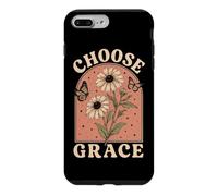 Carcasa para iPhone 7 Plus/8 Plus Elegir Gracia Cristiano Girasol Mariposa Fe Religi