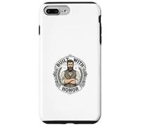 Carcasa para iPhone 7 Plus/8 Plus Emblema de Honor de Caballero Barbudo Vintage Estilo Retro