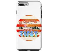 Carcasa para iPhone 7 Plus/8 Plus En el Lago, emborrachándose, Retro, de los 70, Mountain Sunset Camping