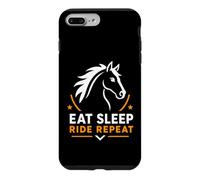 Carcasa para iPhone 7 Plus/8 Plus Equestrian Horse Riding Lover Eat Sleep Ride Repeat