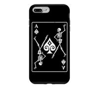 Carcasa para iPhone 7 Plus/8 Plus Esqueleto Ace of Spades Juego de Cartas Poker Gambler Gothic