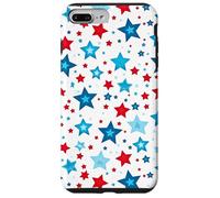 Carcasa para iPhone 7 Plus/8 Plus Estampado Retro de Estrellas patrióticas Rojas, Blancas y Azules, celebración de EE. UU.