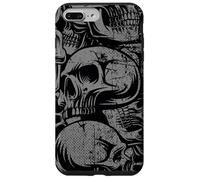 Carcasa para iPhone 7 Plus/8 Plus Estilo 90s Gris Negro Cráneos Tatuaje Tradicional Americano