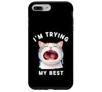 Carcasa para iPhone 7 Plus/8 Plus Estoy intentando mis Mejores Animales Graciosos Gato Llorando Tonto Meme Humor