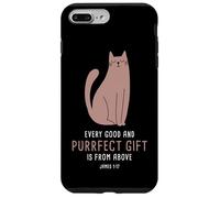 Carcasa para iPhone 7 Plus/8 Plus Every Good & Purrfect (Gift) is from Above - James 1:17 Cat