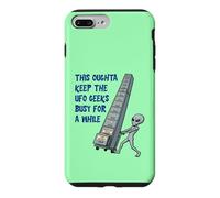 Carcasa para iPhone 7 Plus/8 Plus Extraterrestre empujando Archivos de OVNI de Alto Secreto Gráfico Divertido de Ciencia ficción
