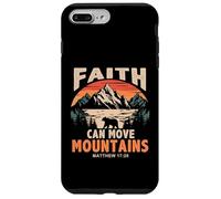 Carcasa para iPhone 7 Plus/8 Plus Faith Can Move Mountains Retro Sunset Bible Verse Christian