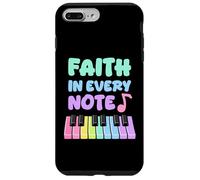 Carcasa para iPhone 7 Plus/8 Plus Fe en Cada Nota Piano Chica Cristiana Músico de la Iglesia