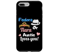 Carcasa para iPhone 7 Plus/8 Plus Fedora or Tiara Auntie Loves You Gender Reveal Party Regalo