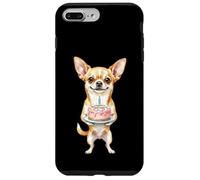 Carcasa para iPhone 7 Plus/8 Plus Feliz Cumpleaños Chihuahua Mamá Lindo Perro Sosteniendo Pastel Vela