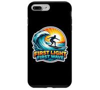 Carcasa para iPhone 7 Plus/8 Plus First Light Wave Surfer Surfing Tabla de Surf Cita Playa Atardecer