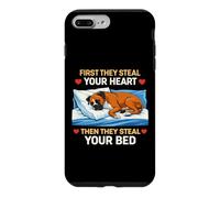 Carcasa para iPhone 7 Plus/8 Plus First They Steal Your Heart Then The Bed Boxer Dog Owner Fun