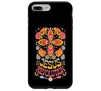 Carcasa para iPhone 7 Plus/8 Plus Flor Hippie Retro Maravillosa de la Revolución de Jesús, fe Cristiana
