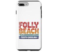 Carcasa para iPhone 7 Plus/8 Plus Folly Beach Carolina del Sur Vintage Surf Town