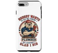 Carcasa para iPhone 7 Plus/8 Plus Fontanero Divertido Nadie Quiere verme Venir Bulldog Plumbing