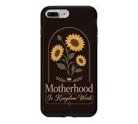 Carcasa para iPhone 7 Plus/8 Plus Frases Florales de Girasoles para mamá, Madre, Familia Queen Crown
