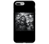 Carcasa para iPhone 7 Plus/8 Plus Funny Alien and Bigfoot Selfie UFO Rock on Sign Sasquatch