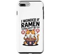 Carcasa para iPhone 7 Plus/8 Plus Funny Cat Ramen «Ramen Piensa en mí también» Kawaii Anime Cat