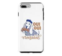 Carcasa para iPhone 7 Plus/8 Plus Funny Dog Basset Hoodie Oui Croissant
