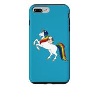 Carcasa para iPhone 7 Plus/8 Plus Funny Kawaii Womens Girls Unicorn Rainbow Happy Pug Lover