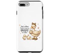 Carcasa para iPhone 7 Plus/8 Plus Funny Mom Just a Mom Trying to Keep Her Ducks Humor